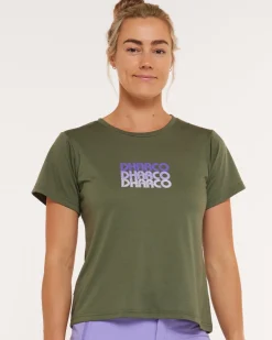DHaRCO Tops*Womens Short Sleeve Tech Tee | Garigal Green