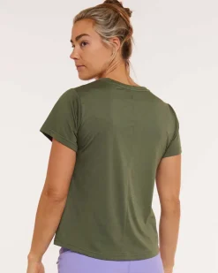 DHaRCO Tops*Womens Short Sleeve Tech Tee | Garigal Green