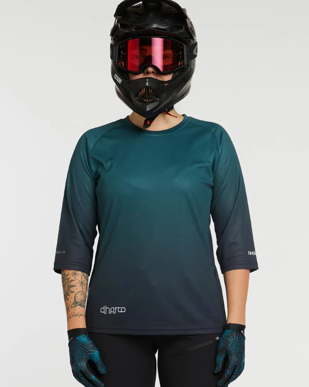 DHaRCO Tops*Womens 3/4 Sleeve Jersey | Forest Fade