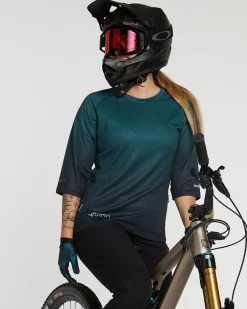 DHaRCO Tops*Womens 3/4 Sleeve Jersey | Forest Fade