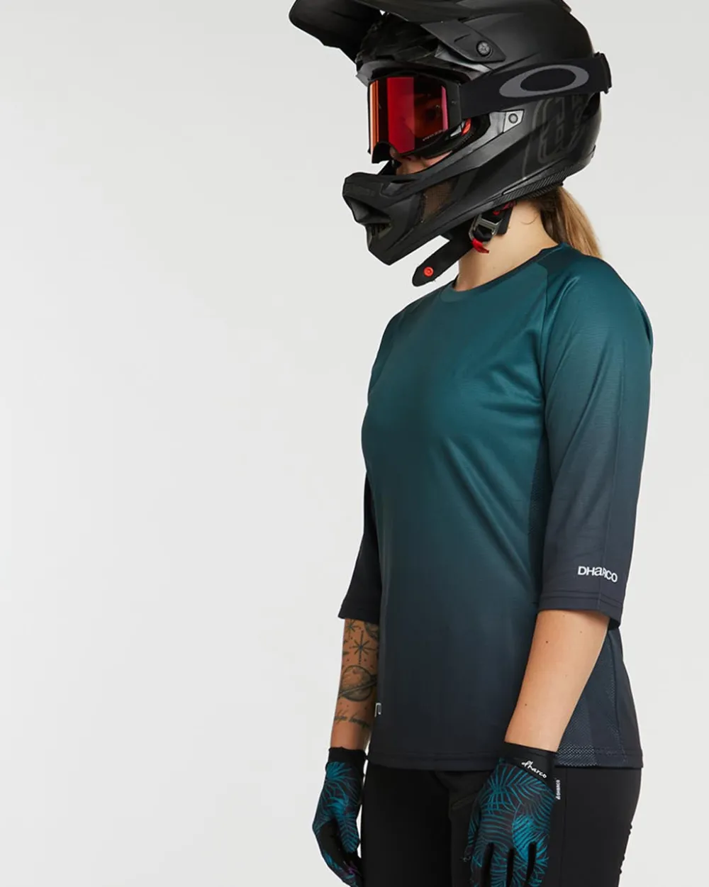 DHaRCO Tops*Womens 3/4 Sleeve Jersey | Forest Fade
