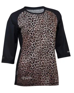 DHaRCO Tops*Womens 3/4 Sleeve Jersey | Leopard