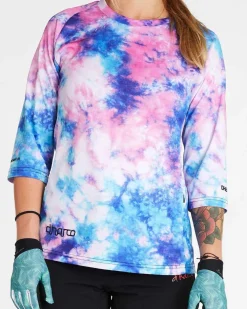 DHaRCO Tops*Womens 3/4 Sleeve Jersey | Tie Dye